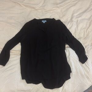 CeCe Black Button Down Shirt